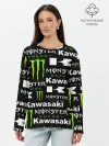 Лонгслив женский. Хлопок / KAWASAKI X MONSTER ENERGY