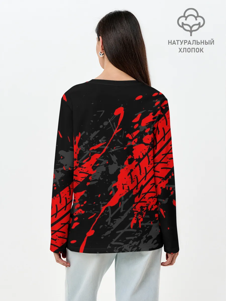 Лонгслив женский. Хлопок / KAWASAKI NINJA / КАВАСАКИ