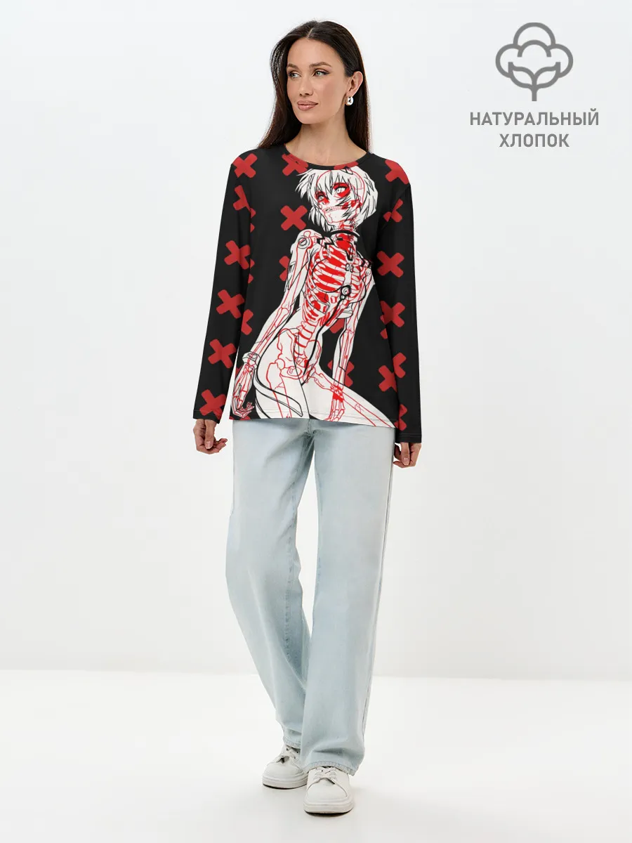 Лонгслив женский. Хлопок / Ева 00 Аянами Рей в X Ray