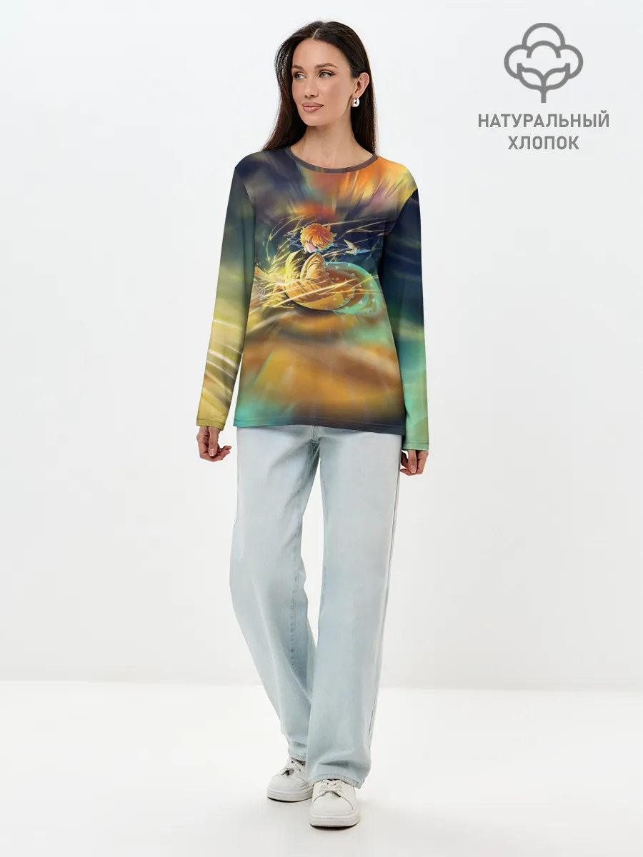 Лонгслив женский. Хлопок / ZENITSU | ЗЕНИТСУ | DEMON SLAYER