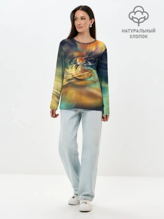 Лонгслив женский. Хлопок / ZENITSU | ЗЕНИТСУ | DEMON SLAYER