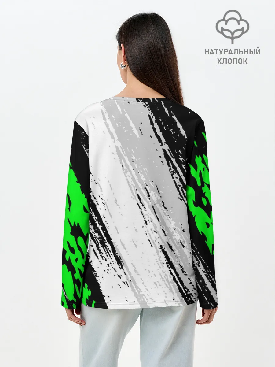 Лонгслив женский. Хлопок / KAWASAKI / КАВАСАКИ / SPORT