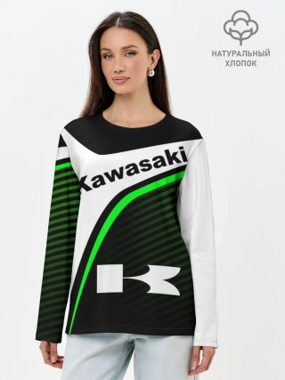 Лонгслив женский. Хлопок / KAWASAKI / КАВАСАКИ / SPORT
