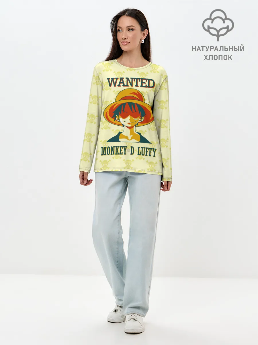 Лонгслив женский. Хлопок / Манки Д. Луффи One Piece