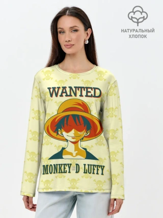 Лонгслив женский. Хлопок / Манки Д. Луффи One Piece