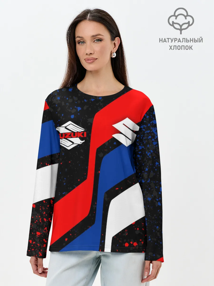 Лонгслив женский. Хлопок / SUZUKI / СУЗУКИ / RACING