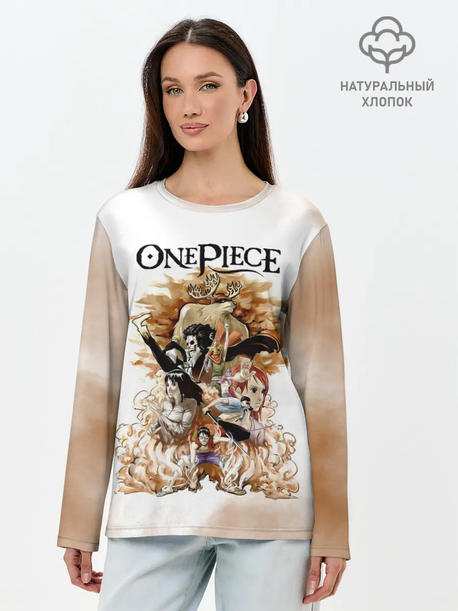 Лонгслив женский. Хлопок / One Piece. Пираты Соломенной Шляпы