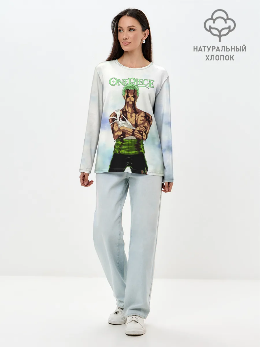 Лонгслив женский. Хлопок / Зоро после боя One Piece