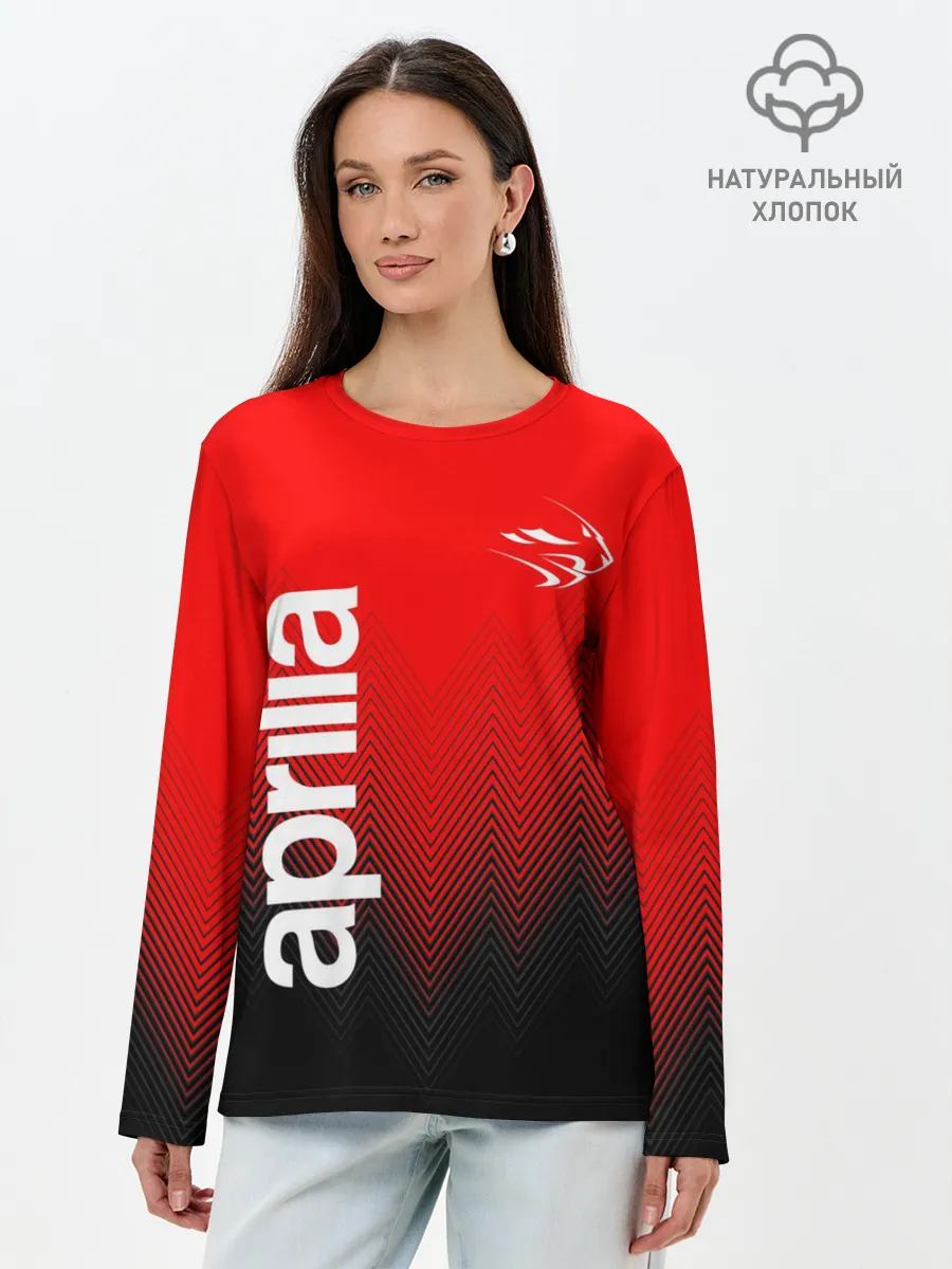 Лонгслив женский. Хлопок / APRILIA / АПРИЛИЯ / MOTO