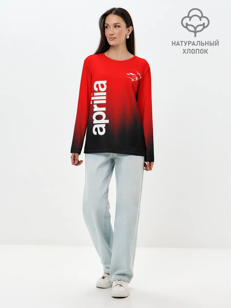 Лонгслив женский. Хлопок / APRILIA / АПРИЛИЯ / MOTO
