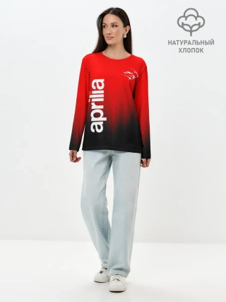 Лонгслив женский. Хлопок / APRILIA / АПРИЛИЯ / MOTO