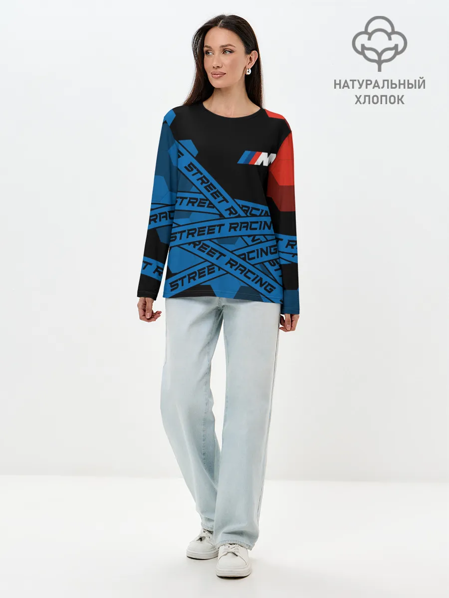 Лонгслив женский. Хлопок / BMW - Racing