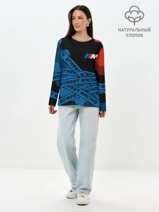 Лонгслив женский. Хлопок / BMW - Racing