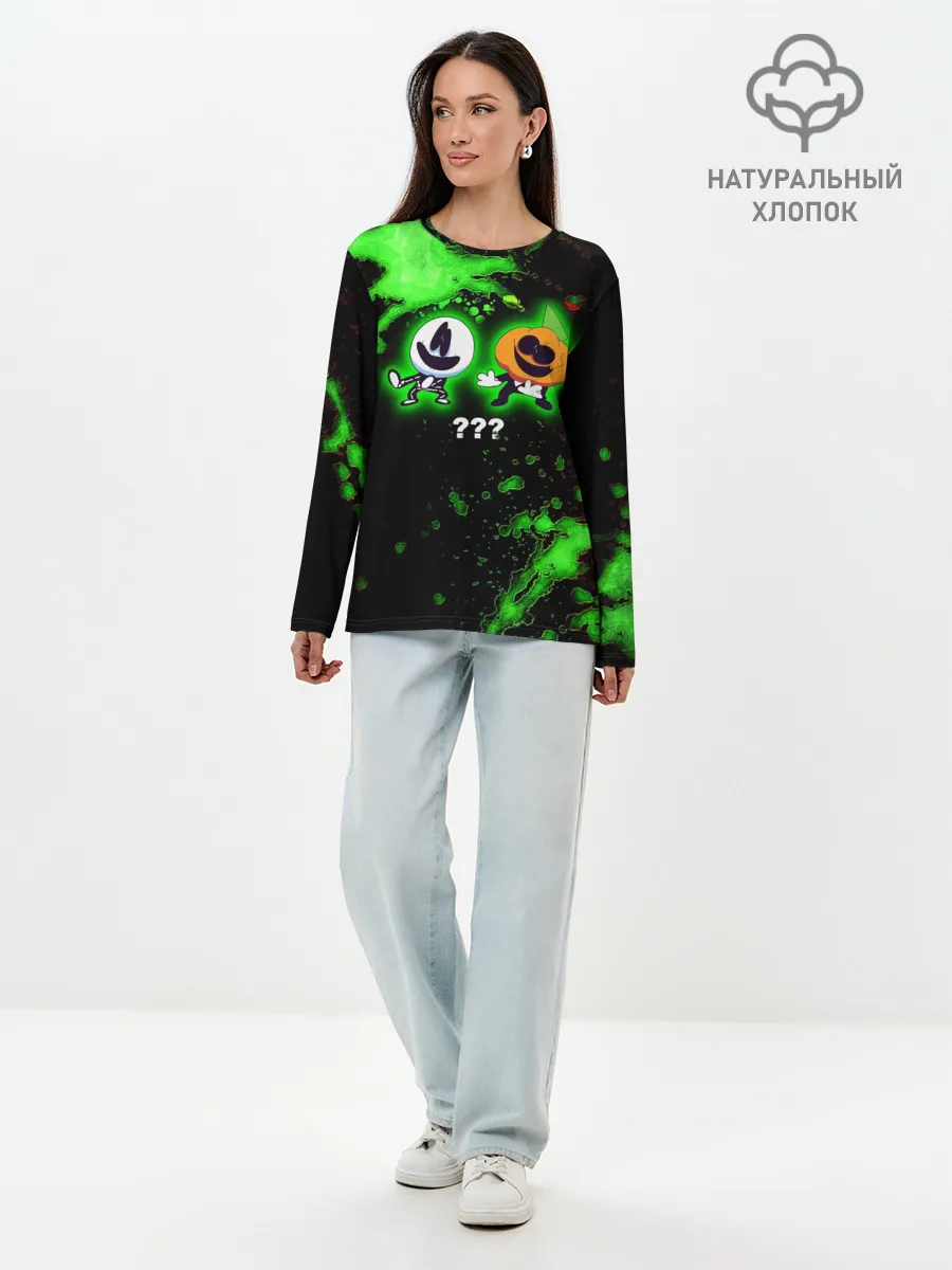 Лонгслив женский. Хлопок / Skid and Pump