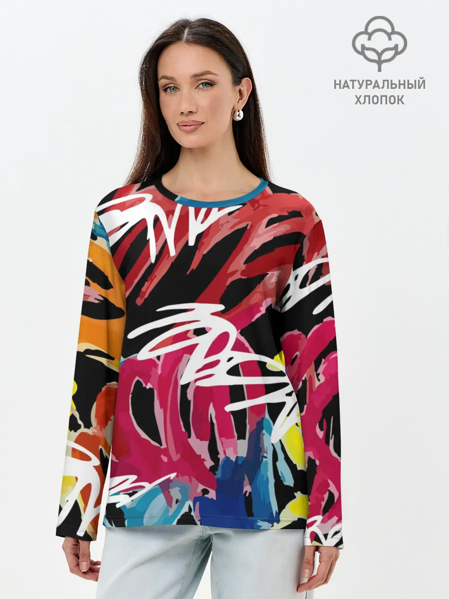 Лонгслив женский. Хлопок / Old school