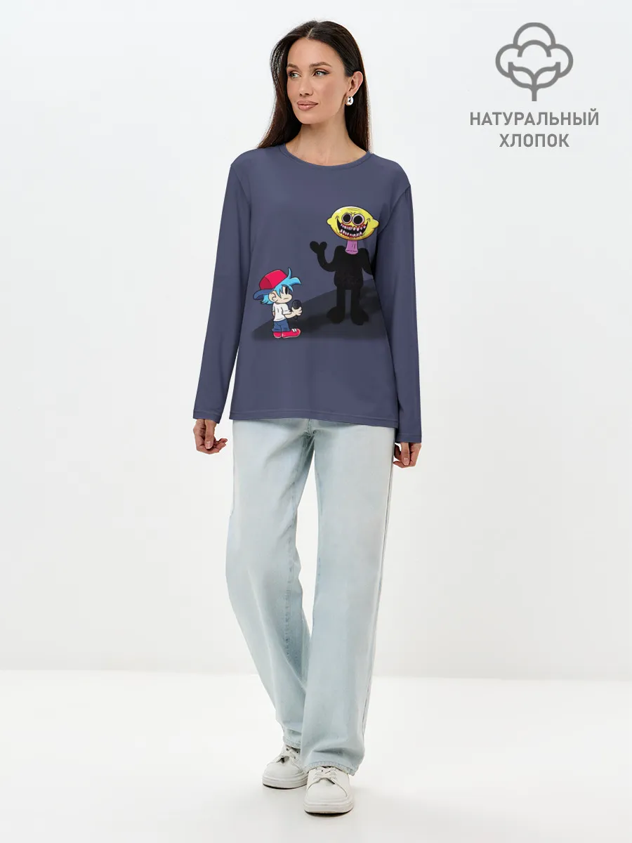 Лонгслив женский. Хлопок / Бойфренд и Монстр