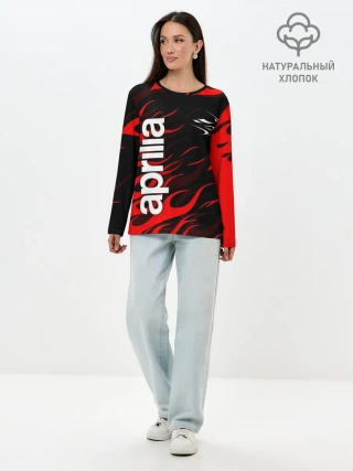 Лонгслив женский. Хлопок / APRILIA / АПРИЛИЯ / MOTO