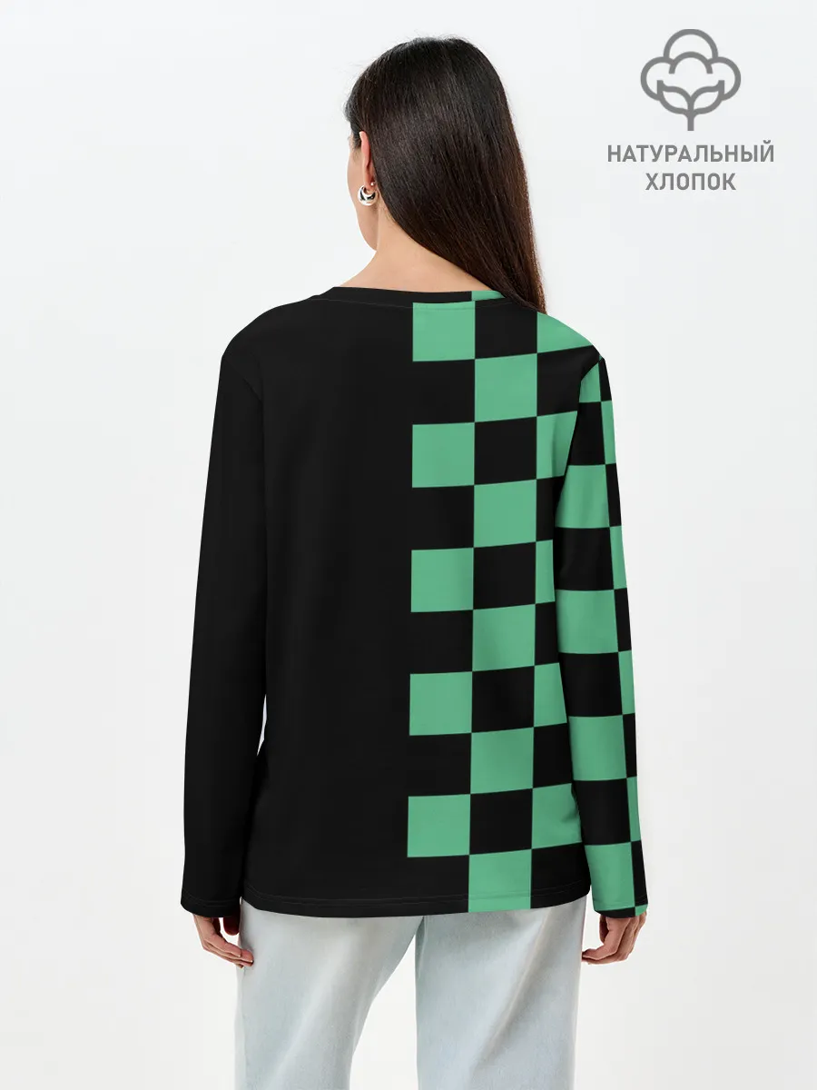 Лонгслив женский. Хлопок / КОСТЮМ TANJIRO KAMADO | ТАНДЖИРО