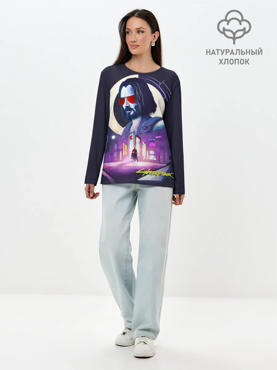 Лонгслив женский. Хлопок / Cyberpunk 2077 | Johnny