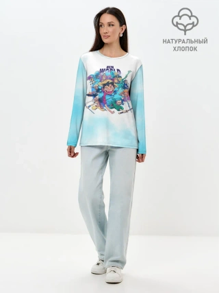 Лонгслив женский. Хлопок / Новый Мир | One Piece. Большой куш