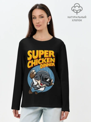 Лонгслив женский. Хлопок / PUBG x Mario