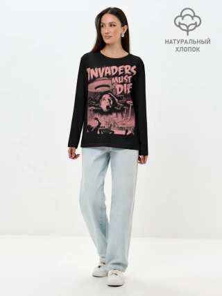Лонгслив женский. Хлопок / Invaders must die