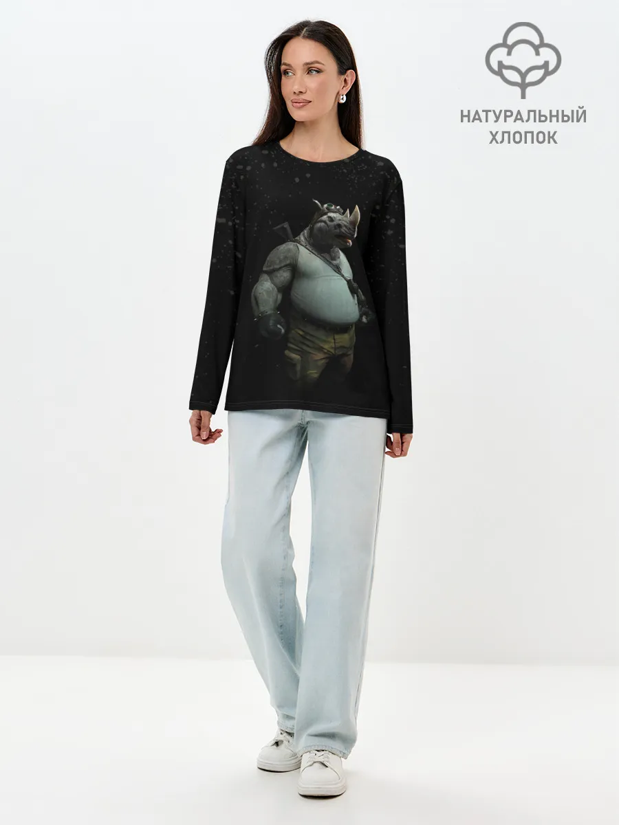 Лонгслив женский. Хлопок / Рокстеди | Черепашки-ниндзя