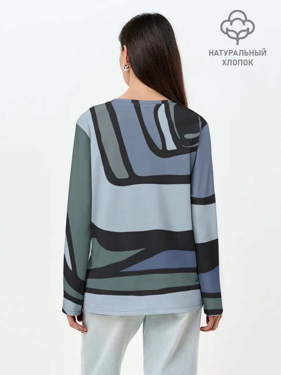 Лонгслив женский. Хлопок / Графит