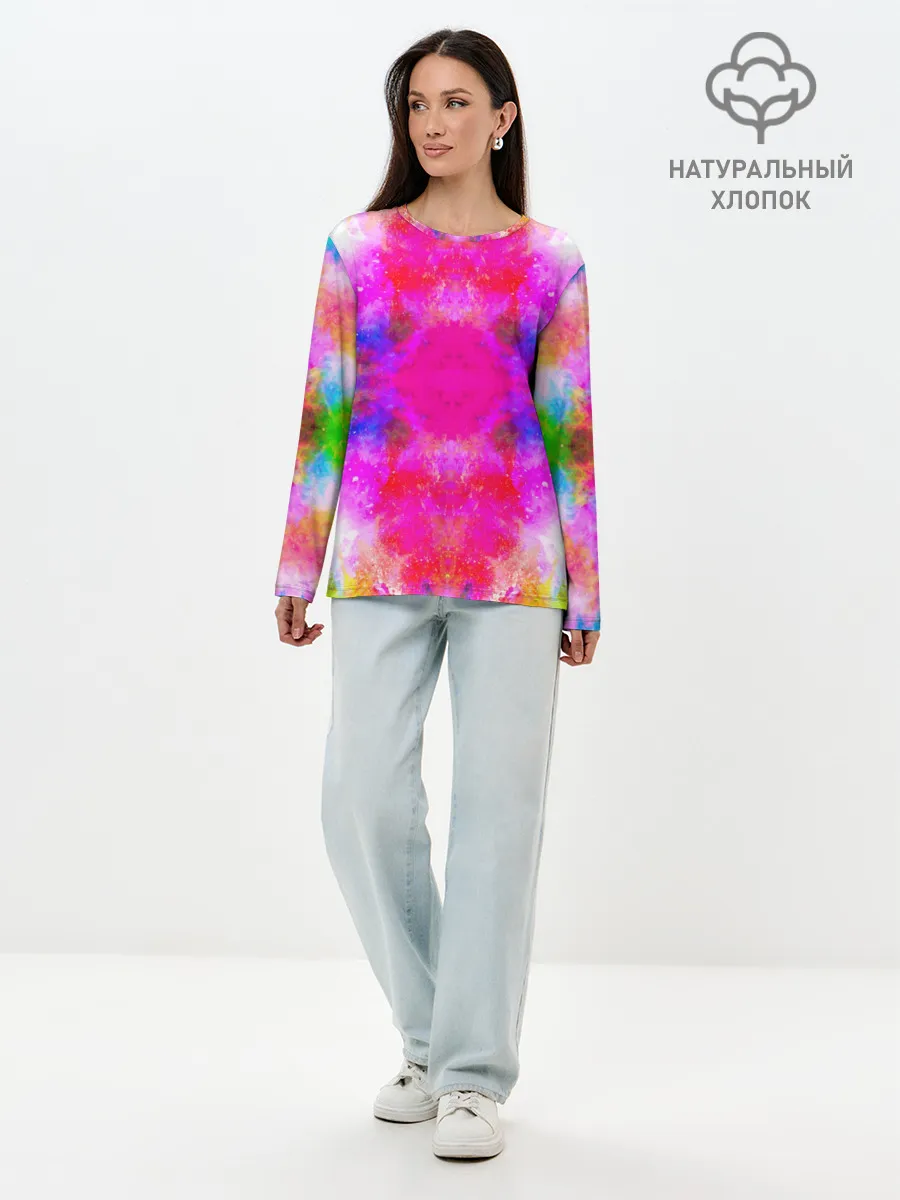 Лонгслив женский. Хлопок / КРАСОЧНАЯ ГАЛАКТИКА
