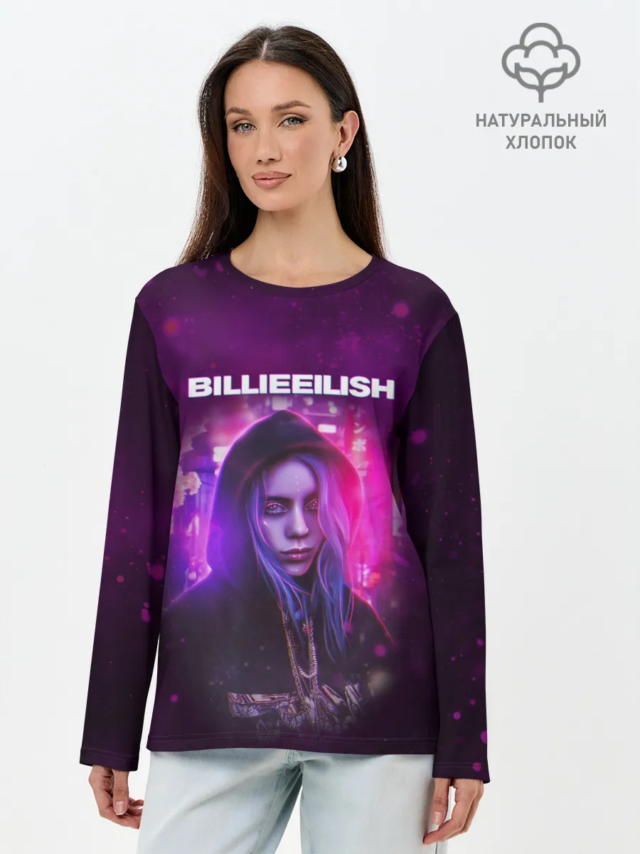 Лонгслив женский. Хлопок / BILLIE EILISH | GLITCH