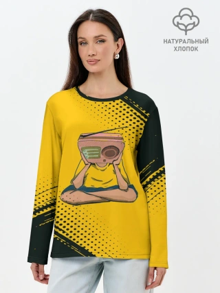 Лонгслив женский. Хлопок / Radiohead | Радиохед | Лого