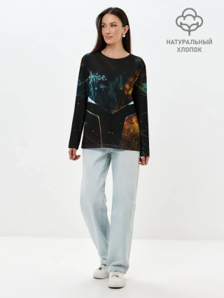 Лонгслив женский. Хлопок / Поднятие уровня в одиночку