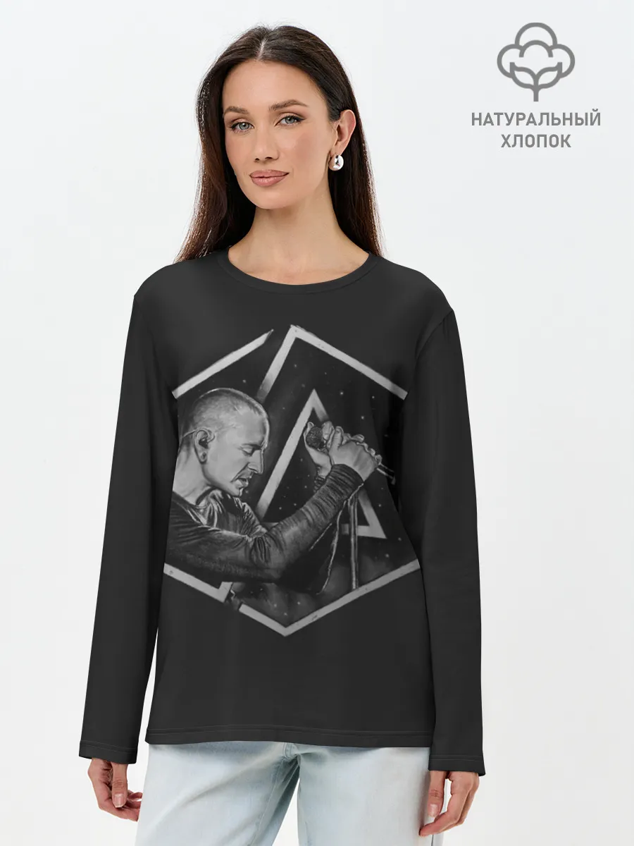 Лонгслив женский. Хлопок / Честер скетч