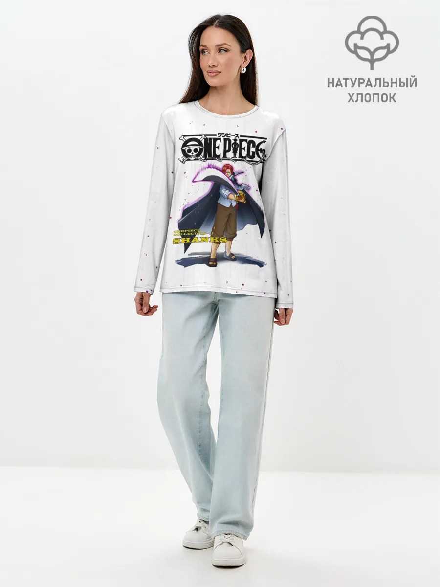 Лонгслив женский. Хлопок / Шанкс One Piece. Большой куш