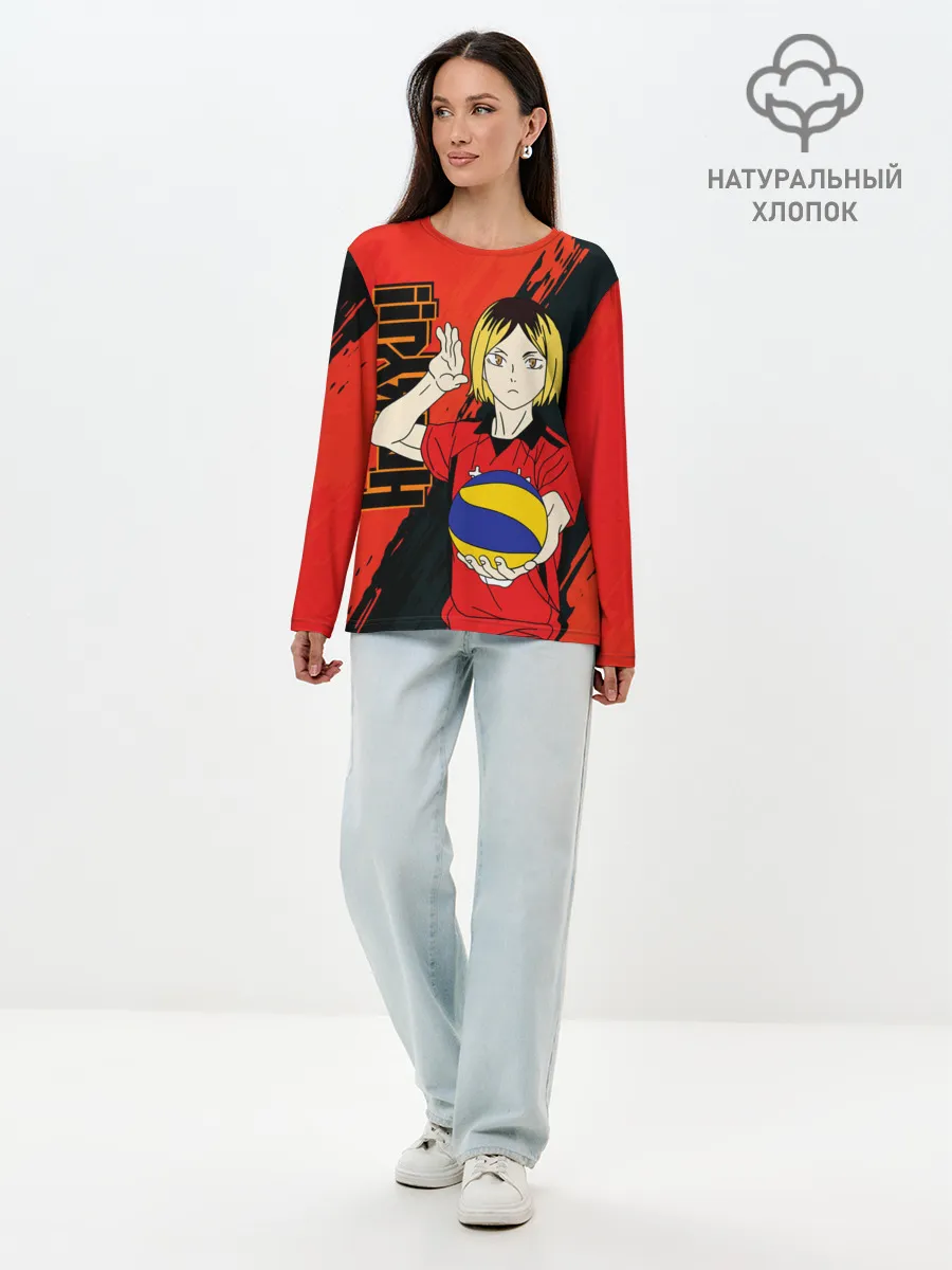 Лонгслив женский. Хлопок / Кенма Козуме, Haikyuu