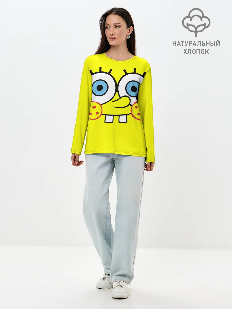 Лонгслив женский. Хлопок / Губка БОБ