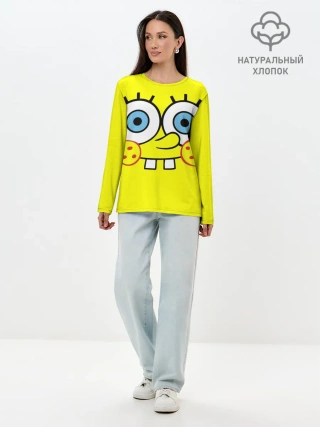 Лонгслив женский. Хлопок / Губка БОБ