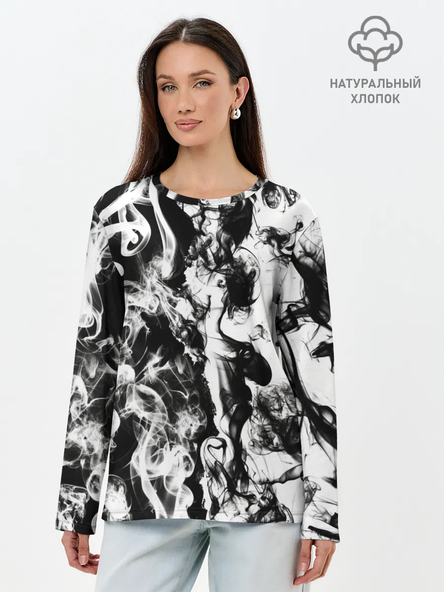 Лонгслив женский. Хлопок / Dead water 3D. Мертвая вода 3Д