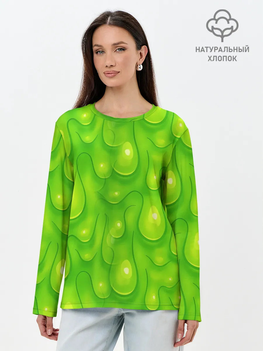 Лонгслив женский. Хлопок / СЛИЗЬ / SLIME / ТЕКСТУРА