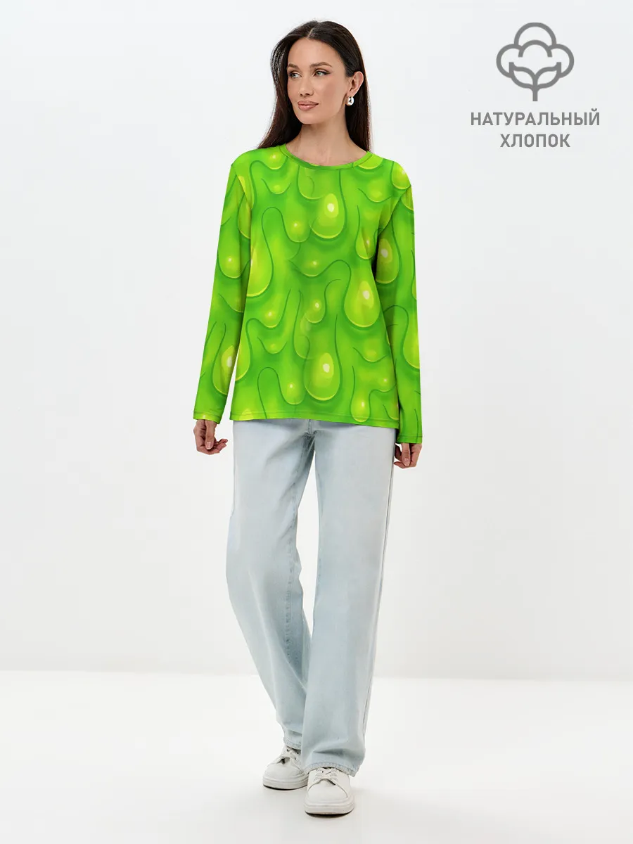 Лонгслив женский. Хлопок / СЛИЗЬ / SLIME / ТЕКСТУРА