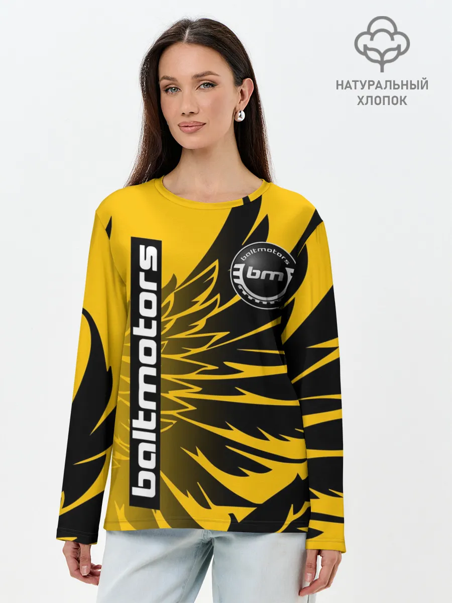 Лонгслив женский. Хлопок / BALTMOTORS / КРЫЛЬЯ