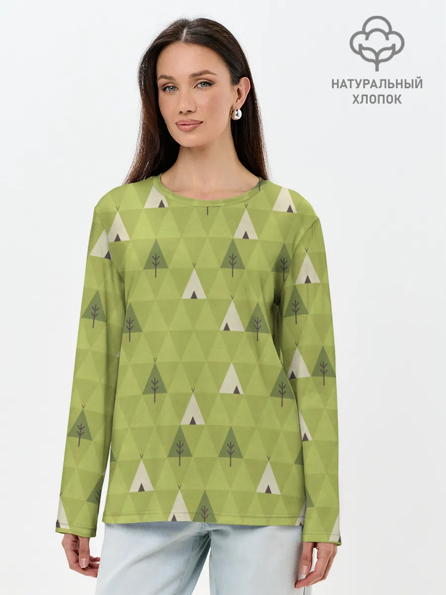 Лонгслив женский. Хлопок / Лес | Текстура