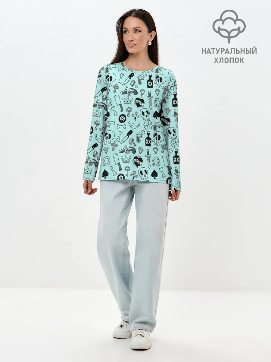 Лонгслив женский. Хлопок / SkullS