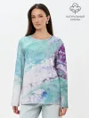 Лонгслив женский. Хлопок / Цветная морская пена