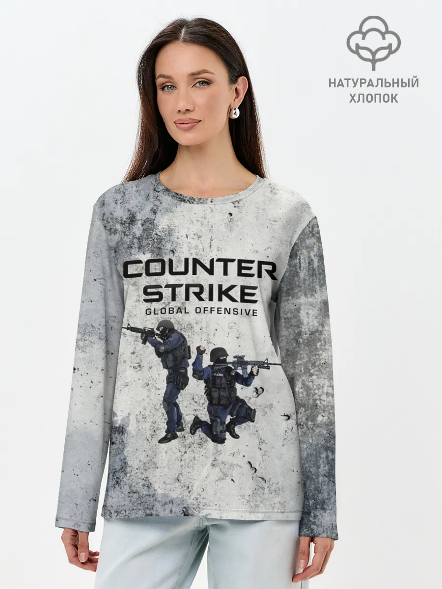 Лонгслив женский. Хлопок / COUNTER TERRORIST | CS GO