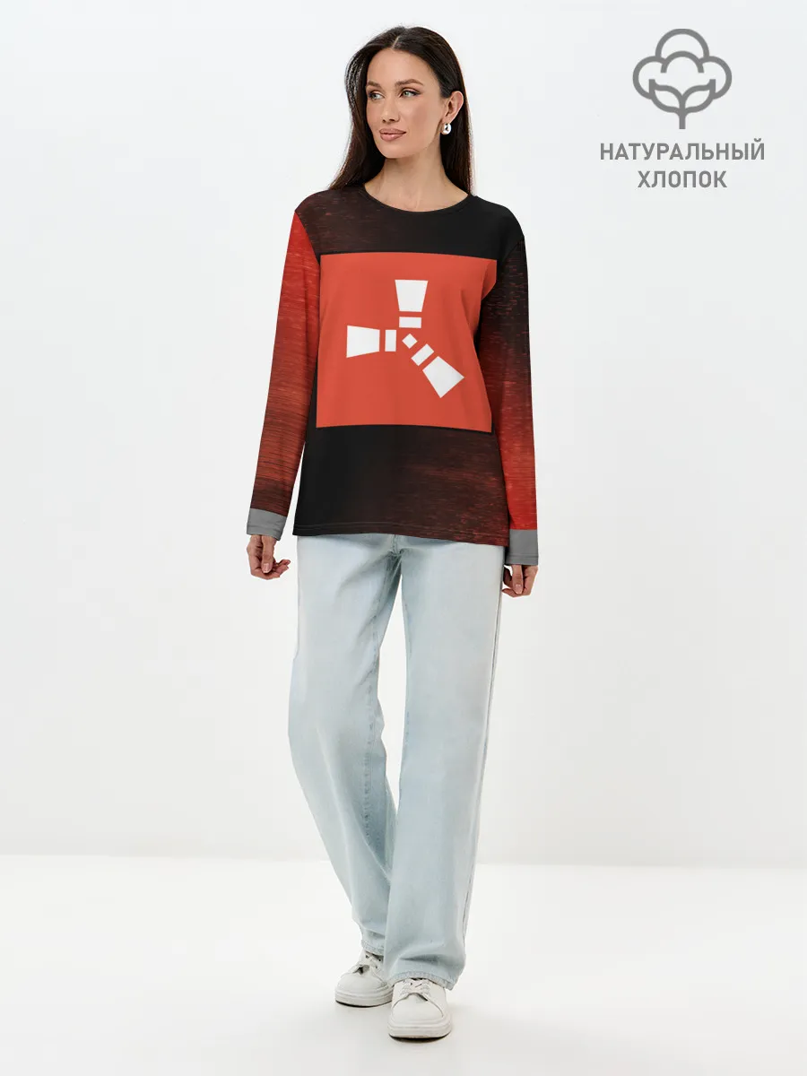 Лонгслив женский. Хлопок / РАСТ - Глитч