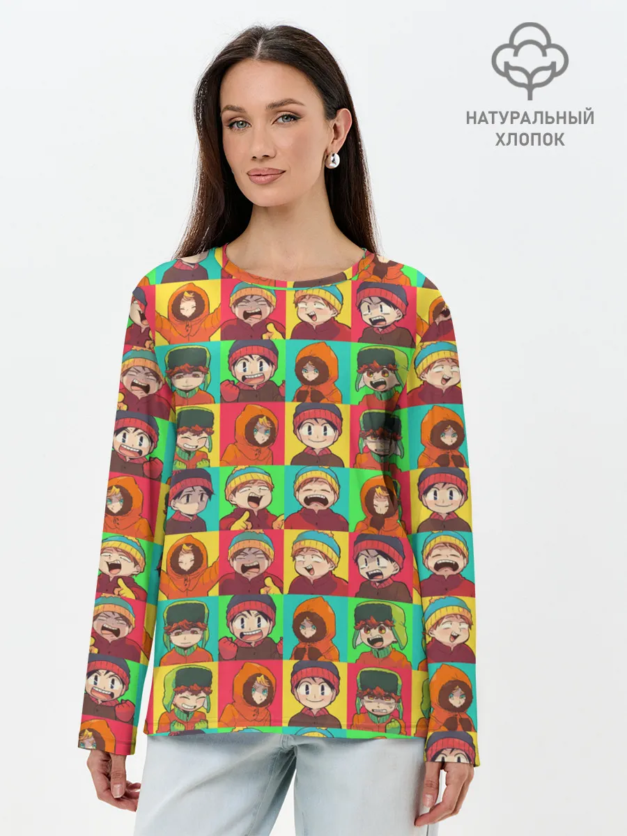 Лонгслив женский. Хлопок / Аниме Южный парк