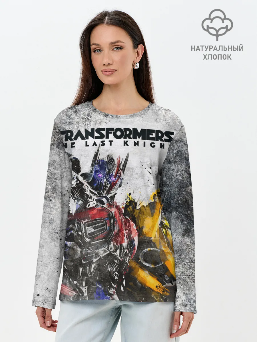Лонгслив женский. Хлопок / Оптимус и Бамблби