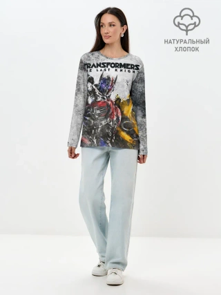 Лонгслив женский. Хлопок / Оптимус и Бамблби