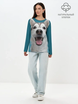 Лонгслив женский. Хлопок / Хаски